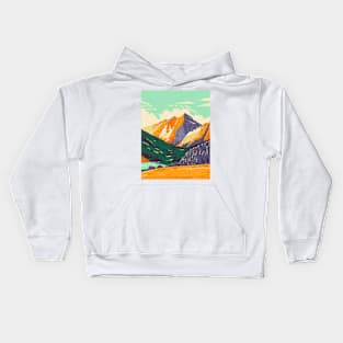 Maroon Bells in the Elk Mountains Maroon Peak and North Maroon Peak in Colorado WPA Poster Art Kids Hoodie